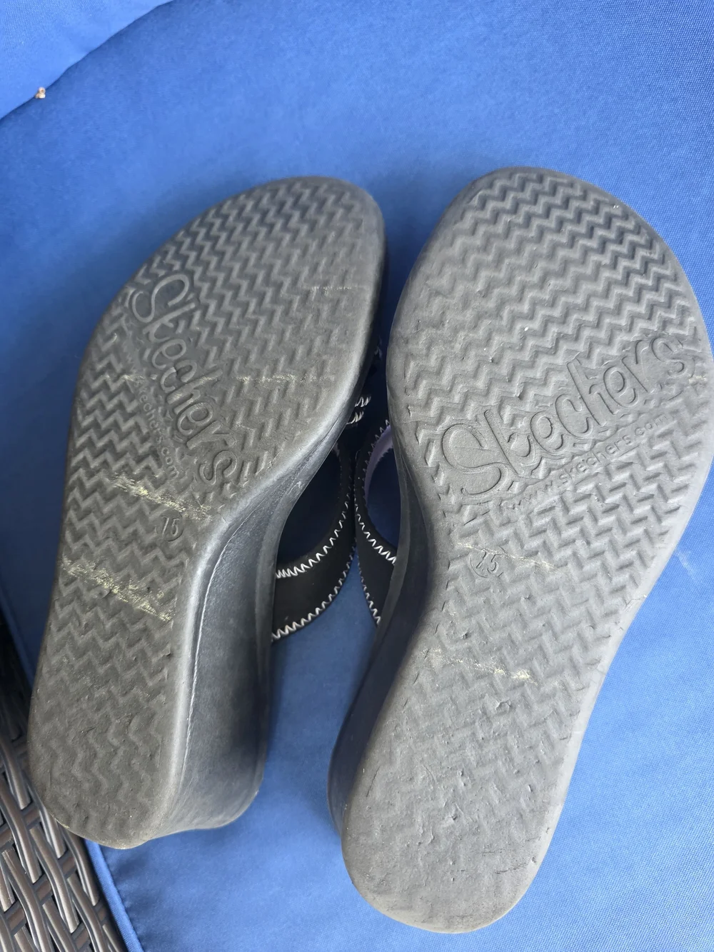 Skechers Black Purple Comfort Sandals Slip‑On Strappy Walking Slides